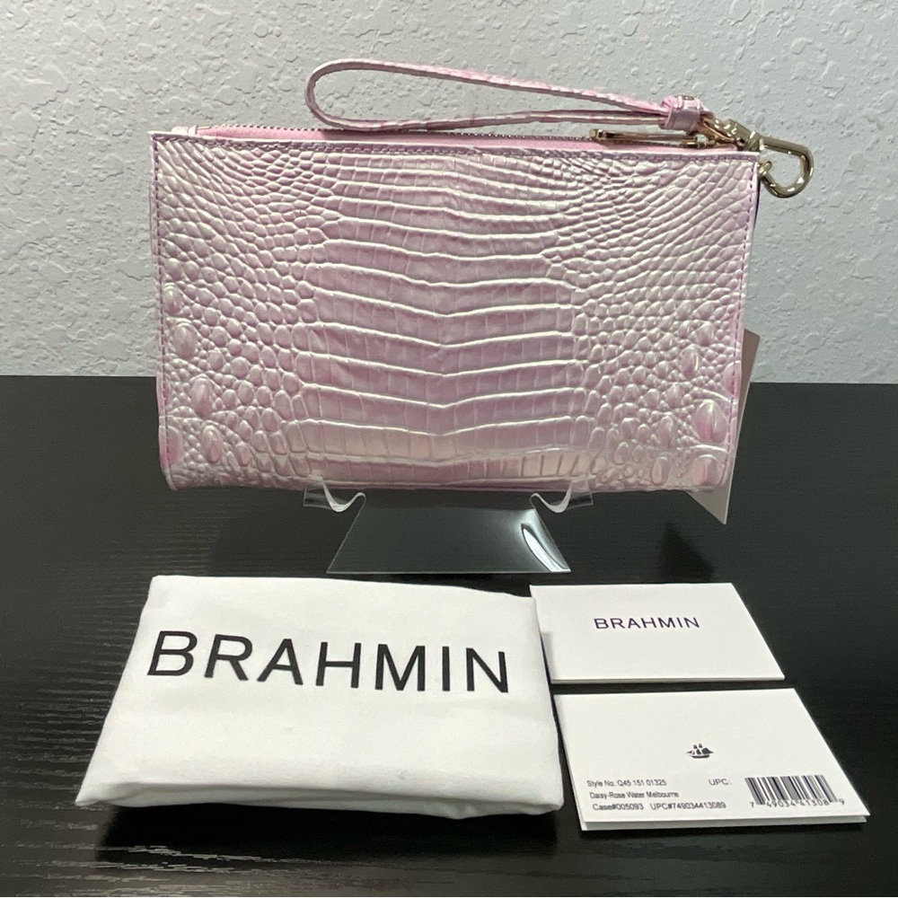 Brahmin Daisy ROSE WATER MELBOURNE Wristlet Clutch Makeup Bag NWT - Picture 4 of 9